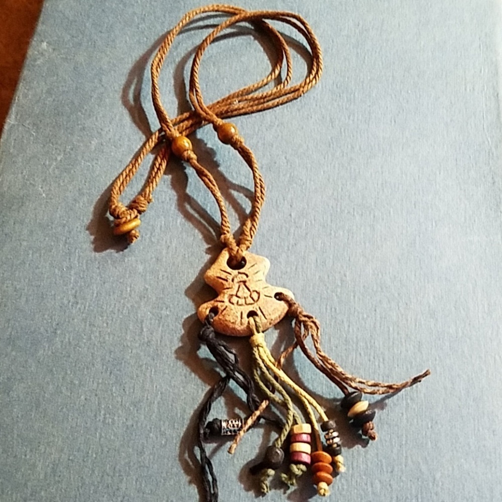 Natural Beaded Adjustable Necklace Handmade